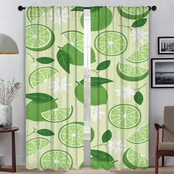 Современные шторы для гостиной, тюль с изображением фруктов для спальни, шторы для перегородки, затемняющие шторы, 2 шт., для детей W50xH70cmx2pcs-CL