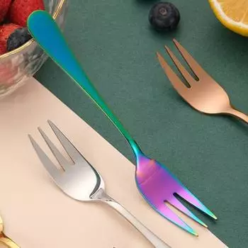 Современные сильные крепкие красочные круглые зубцы сильная вилка для фруктов для домашней вилки для дегустации