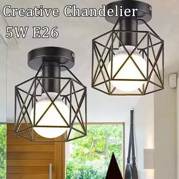 Современные скандинавские черные светодиодные потолочные светильники из кованого железа E27 для кухни, гостиной, спальни, кабинета, балкона, ресторана, кафе, отеля