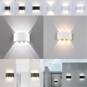 Современные скандинавские светодиодные настенные бра освещают 2В 4В 6В 8В ИП65 водонепроницаемую крытую на открытом воздухе лампу