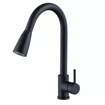 Современные смесители для кухонной мойки, выдвижной однорычажный однорычажный хромированный латунный спрей, монокран серебряный