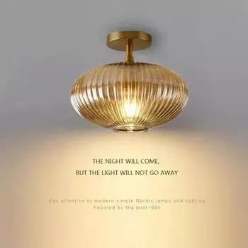 Современные стеклянные потолочные светильники для спальни, ванной комнаты, гостиной, столовой, коридора, входа, украшения дома, потолочные светодиодные светильники Without bulb