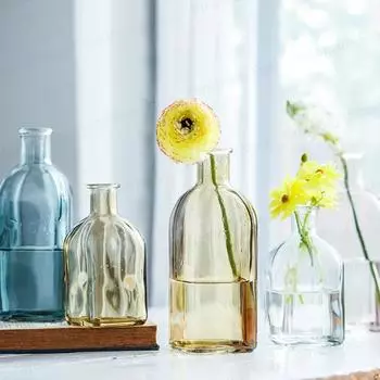 Современные стеклянные вазы, прозрачные креативные настольные сосуды для гидропонных цветочных композиций в гостиной, декоративные украшения