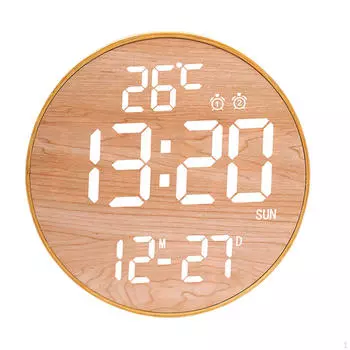 Современные светодиодные часы с индикацией даты и температуры для домашнего декора White Light_Black Surface