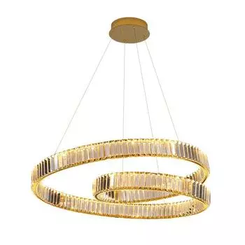 Современные светодиодные люстры для гостиной, столовой, украшения спальни, круглые спиральные двухслойные внутренние светильники, хрустальные лампы changeable