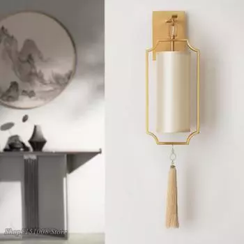 современные светодиодные настенные светильники китайские настенные светильники медного цвета минималистский дизайнер модель комнаты гостиная отель классические бра