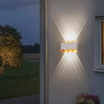 Современные светодиодные настенные светильники с верхним и нижним освещением, наружное освещение, водонепроницаемые настенные светильники для галереи, спальни, гостиной, балкона Warm White