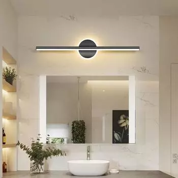 Современные светодиодные настенные светильники с золотым черным зеркалом, фары с основанием, настенные бра для ванной комнаты, спальни, гостиной, внутреннего освещения Warm light