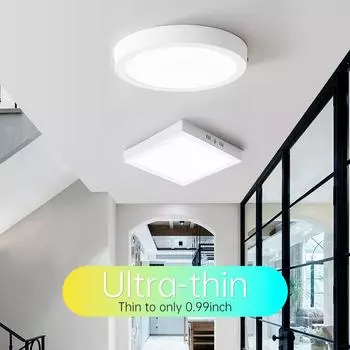 Современные светодиодные панельные потолочные светильники Холодный белый светодиодный потолочный светильник для гостиной, спальни, кухни, светодиодное освещение, домашний декор, светодиодная панельная лампа Round 10W белый