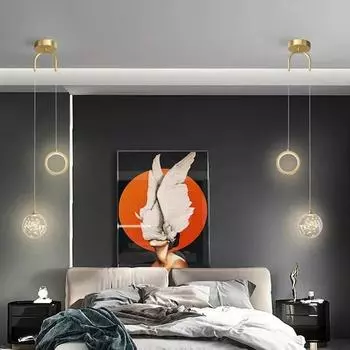 Современные светодиодные подвесные светильники для гостиной, спальни, прикроватные подвесные светильники, подвесное звездное освещение, потолочная люстра Cool White