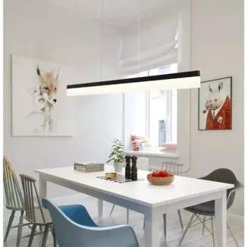 Современные светодиодные подвесные светильники Минималистичные алюминиевые акриловые полосовые подвесные светильники для ресторанов, гостиных, офисов, внутренних домашних светильников Cold White-NO REMOTE