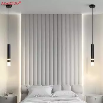 Современные светодиодные подвесные светильники в стиле минимализма для ресторана, кофе-бара, алюминиевой трубки, подвесной светильник для спальни, прикроватная длинная подвесная лампа Cold White