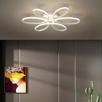Современные светодиодные потолочные светильники June Grass Lighting Гостиная Коридор Балкон Вилла Спальня Внутренний декор Черно-белые лампы Lustre Warm White