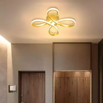 Современные светодиодные потолочные светильники Multi Style Gold Corridor Lighting Lights Входная лестница Балкон Спальня Гостиная Внутреннее освещение Cool White