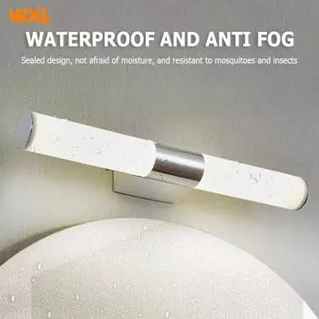 Современные светодиодные зеркальные фары, простые и водонепроницаемые, подсветка зеркальных шкафов в ванной, инженерия для гостиниц, модные настенные светильники Warm White (2700-3500K)&46CM 12W серебряный