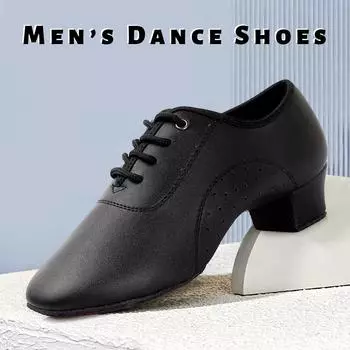 Современные танцевальные туфли Мужские кожаные туфли на мягкой подошве для бальных танцев Мужские стандартные танцевальные туфли 30 чёрный