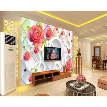 Современные ювелирные изделия Цветочные обои Большая роза Цветок Фреска Гостиная Спальня Фон Настенная роспись 200 cm(W) x 140 cm(H)