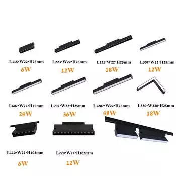 Современные встраиваемые светильники на магнитных треках, светодиодные лампы, потолочная система на магнитных рельсах, внутреннее освещение на треках, точечные светильники на рельсах Warm White 3000K