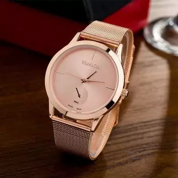 Современные женские часы с сетчатым ремешком серебряный