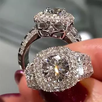 Современные женские обручальные кольца вечности ослепительно белые с кубическим цирконием модные свадебные украшения 10