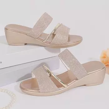 Современные женские тапочки на платформе с блочным каблуком, шлепанцы, женские туфли на высоком каблуке 2024 года, летняя обувь для офиса и женщин, сандалии 36 чёрный