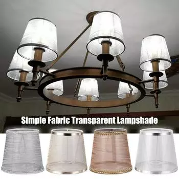 Современный абажур для потолка, прозрачный абажур из текстурированной ткани, прозрачный абажур в виде барабана, потолочный светильник, чехол для домашнего декора