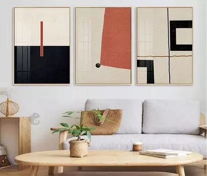 Современный абстрактный геометрический настенный постер, скандинавский красочный красный, зеленый холст, картина, украшение для гостиной, настенная картина, Декор, искусство 21x30cm No Frame