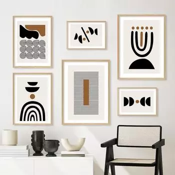Современный абстрактный геометрический настенный постер в богемном стиле, холст, картина для гостиной, принты, картины для спальни, украшение для дома 21x30cm No Framed