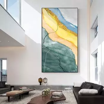 Современный абстрактный холст постер золотой красочный настенная живопись скандинавский постер и настенные картины с принтом для гостиной домашний декор 21*30cm