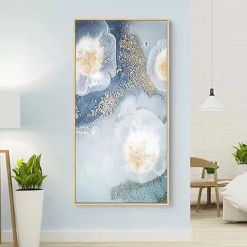 Современный абстрактный плакат из золотой фольги с геометрическим небом, мрамором, настенной живописью на холсте, печатью, изображением для гостиной, украшения дома 20cm40cm NoFrame