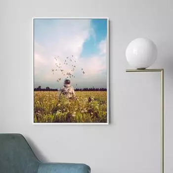 Современный астронавт сказочные цветы холст живопись настенные панно волшебная страна грез постеры для гостиной декор детской комнаты 20cm40cm No Frame