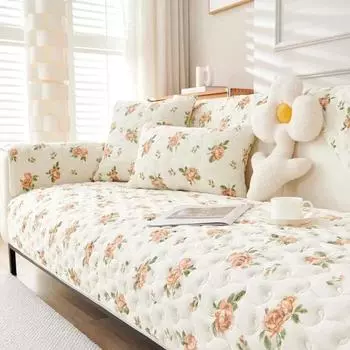 Современный бархатный диванный коврик с молочным принтом, универсальный противоскользящий диванный коврик на четыре сезона, роскошный плюшевый пылезащитный чехол для дивана 70x70cm