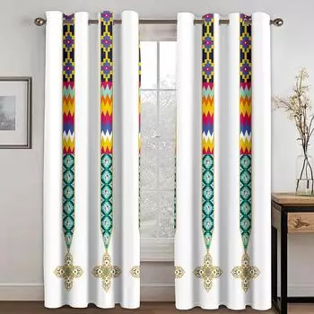 Современный барокко бохо саба эрхиопия бесплатная доставка занавеска для окна для гостиной детская спальня ванная комната кухня дверь домашний декор2 шт W65X60H(cm)X2Pcs&Hook
