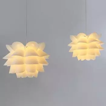 Современный белый абажур для потолочного подвесного светильника с рисунком цветка лотоса 20*29cm