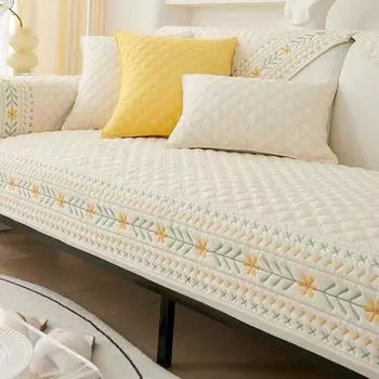 Современный богемный стиль, чехол для дивана для гостиной, Нескользящее полотенце для дивана с вышивкой, четырехсезонное универсальное диванное полотенце, домашний декор 70x70cm 1pc