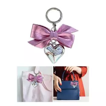 Современный брелок-шарм в виде банта, удобный брелок с подвеской в виде сердца, украшение для сумки, рюкзака, кошелька 3