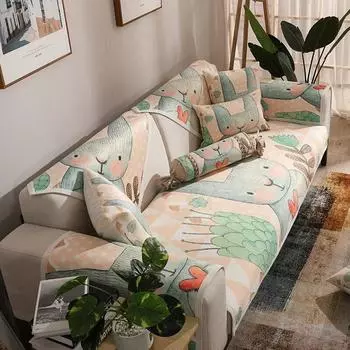 Современный чехол для дивана из синели для декора гостиной, диванная подушка для домашних животных, собаки, детский коврик, защитный чехол для дивана, мягкое утолщенное полотенце для дивана 70x70cm 1pcs