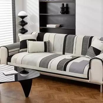 Современный чехол для дивана с геометрическим рисунком для дивана, 3-местный чехол для стула, защита для мебели, подушка для сиденья дивана, нескользящая на заказ 70x70cm 1pc