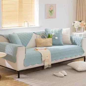 Современный чехол для дивана с вышивкой, 3-местный, стеганый, хлопковый, нескользящий, для гостиной, для дивана, кресла, защита мебели, дропшиппинг 70x70cm 1pc