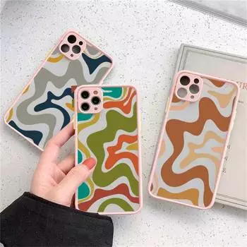 Современный чехол для телефона с жидким водоворотом и абстрактным ретро-узором, матовый прозрачный чехол для iphone 11 12 13 7 8 plus mini x xs xr pro max iPhone12