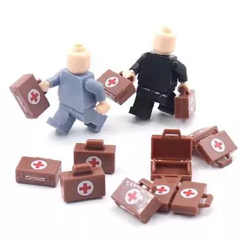 Современный чемодан, медицинская коробка, солдат первой помощи, армейский MOC, военные минифигурки, блочные кирпичные модели, строительные наборы, детские развивающие игрушки