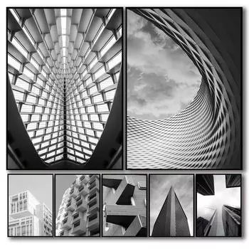 Современный черно-белый лестничный мост, постер, холст, картина, настенное искусство, минималистичные фотографии, фотографии для гостиной, домашний декор 21x30cm No Framed