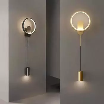 Современный черный золотой светодиодный настенный светильник для прихожей, прохода, спальни, прикроватного столика, кабинета, лестницы, настенного бра, люстра, светильник, украшение для дома Warm White чёрный