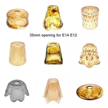 Современный цветной абажур из стекла с отверстием 35 мм для замены крышки E14, крышка лампы E12 с отверстием 3 см для домашнего освещения, украшения своими руками
