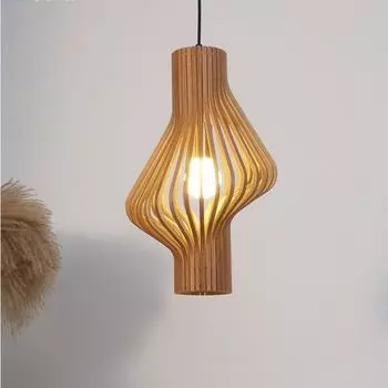 Современный деревянный подвесной светильник для украшения гостиной, черный подвесной светильник, подвесная деревянная люстра, светильники Dia25cm чёрный