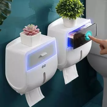 Современный держатель для унитаза, водонепроницаемый держатель для бумажных полотенец, настенный держатель для рулонной бумаги, чехол для хранения трубки, аксессуары для ванной комнаты single layer