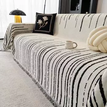 Современный диван-одеяло, скандинавское одеяло с кисточками, всесезонный чехол для дивана, пылезащитный чехол для дивана с защитой от царапин, чехол для мебели 180x130