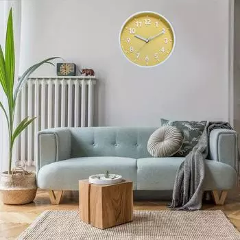Современный дизайн настенные часы беззвучный не тикает цифровые настенные часы для кухни спальни домашний декор отправка друзьям жёлтый