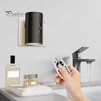 Современный дизайн, ночник, автоматическое включение/выключение, регулируемая яркость, теплый свет 3000K, настенная розетка без мерцания US Plug