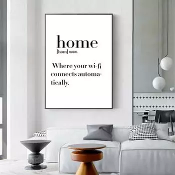 Современный дом с буквами, картина на холсте, украшение для дома, принты с цитатами, постеры для гостиной, спальни, дома, декоративное художественное изображение 21cm30cm NoFrame